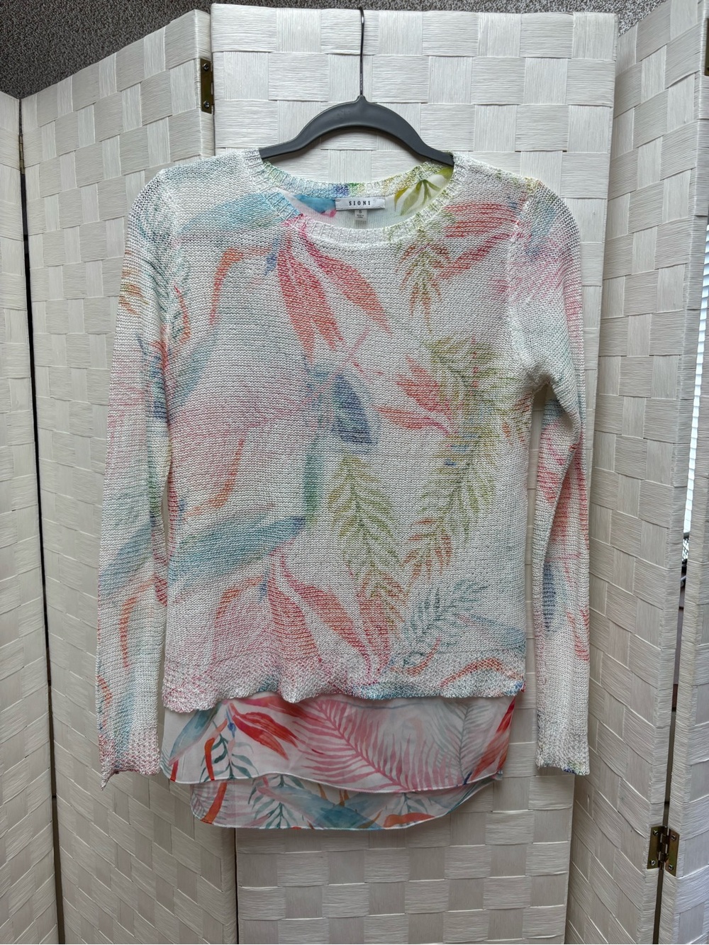 Sioni Floral Knit Layered Sweater - Small